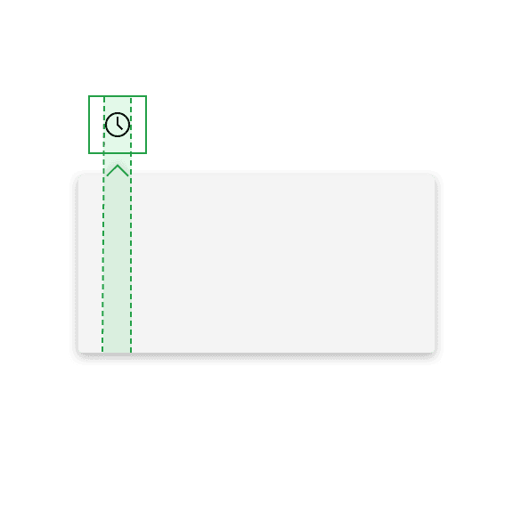 Do align the caret tip center with the trigger button. Do align the caret tip center with the trigger button.